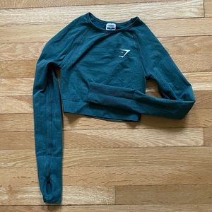 green gymshark workout top